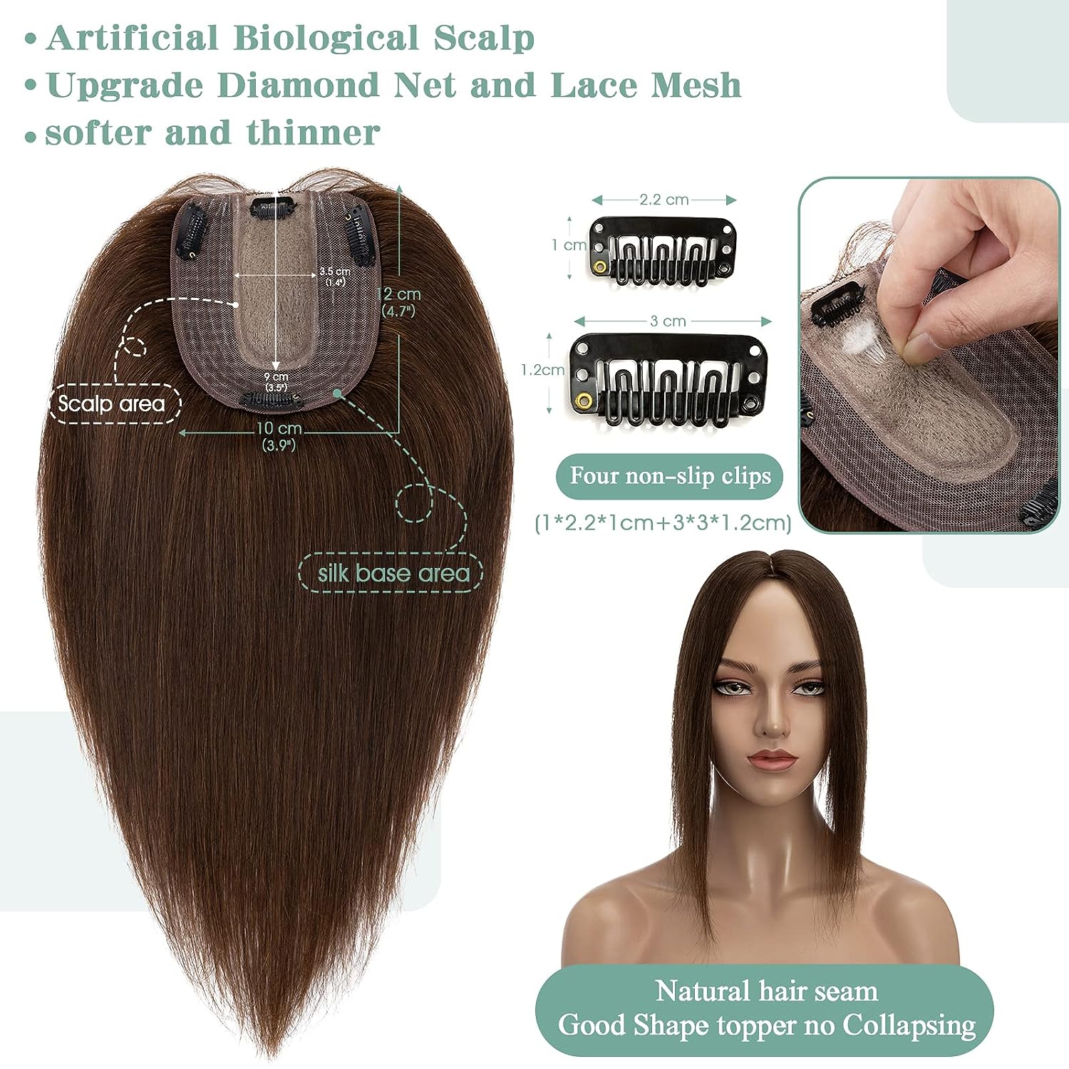 Women Topper Human Hair Straig - Hair Care Women review and price