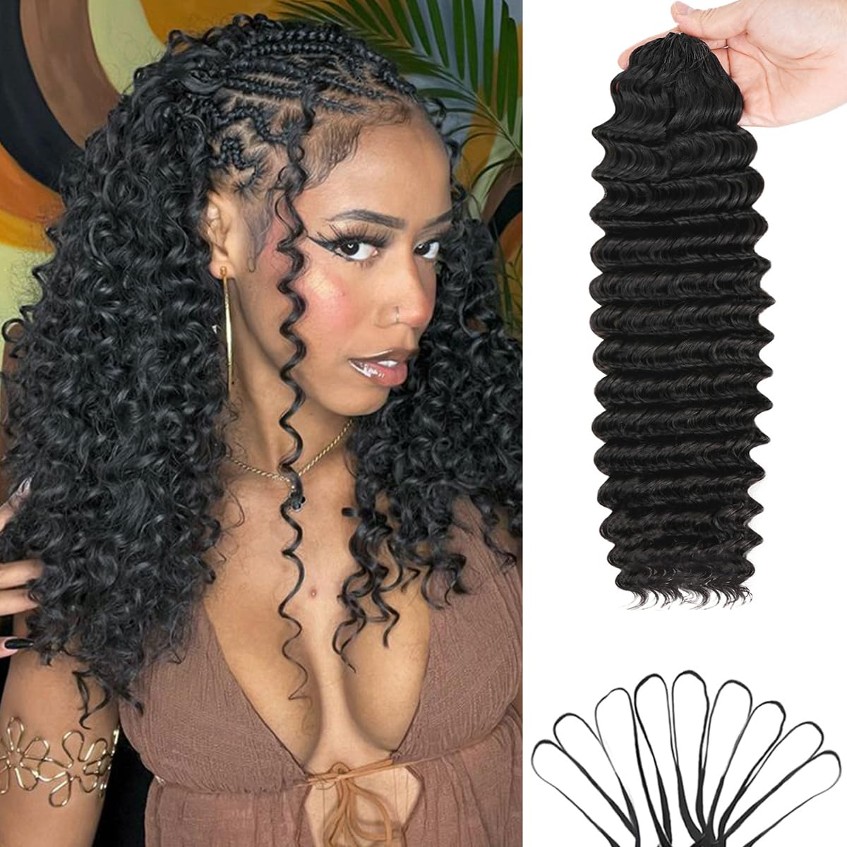 Deep Wave Feather Crochet Huma - Hair Care Color review and price