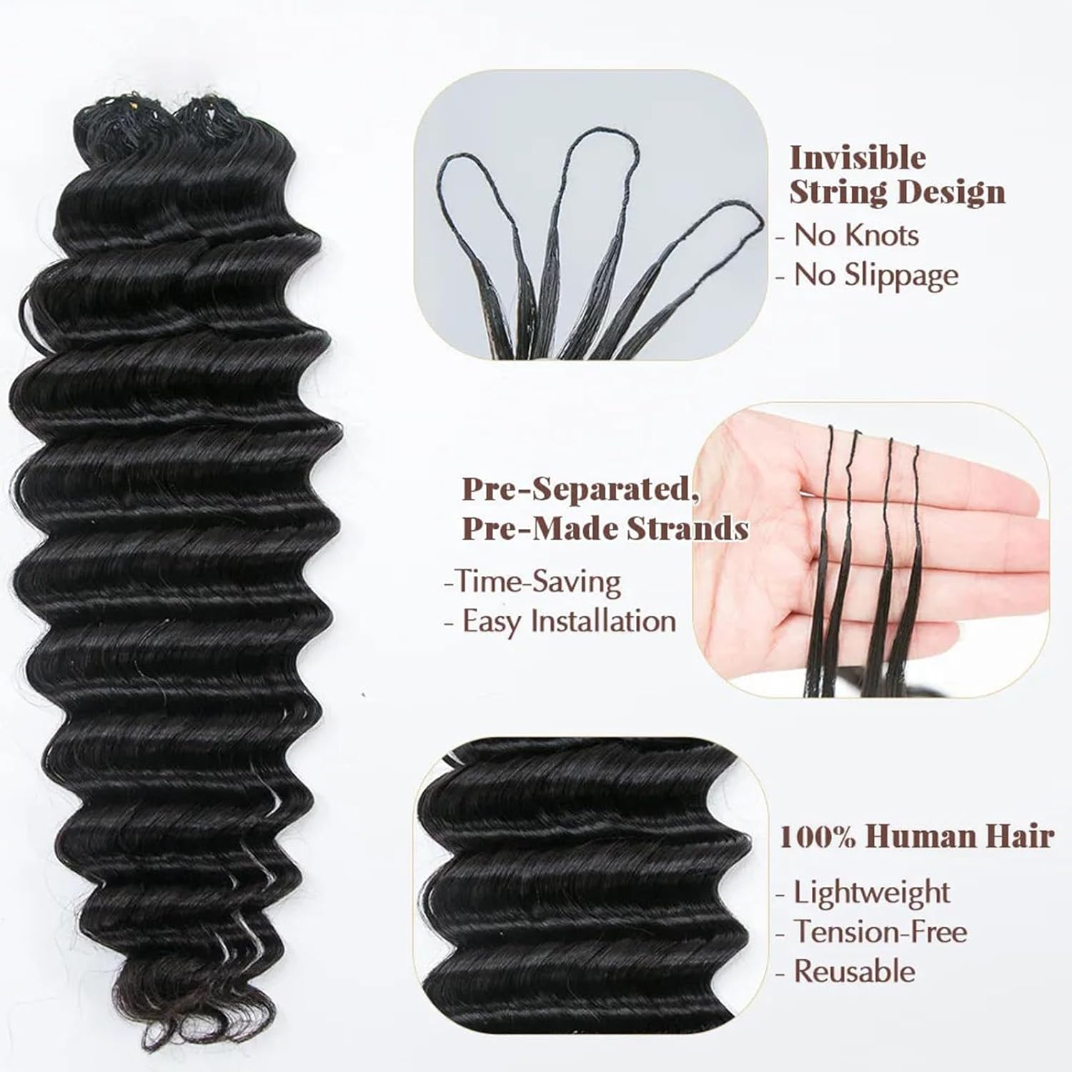Deep Wave Feather Crochet Huma - Hair Care Color review and price