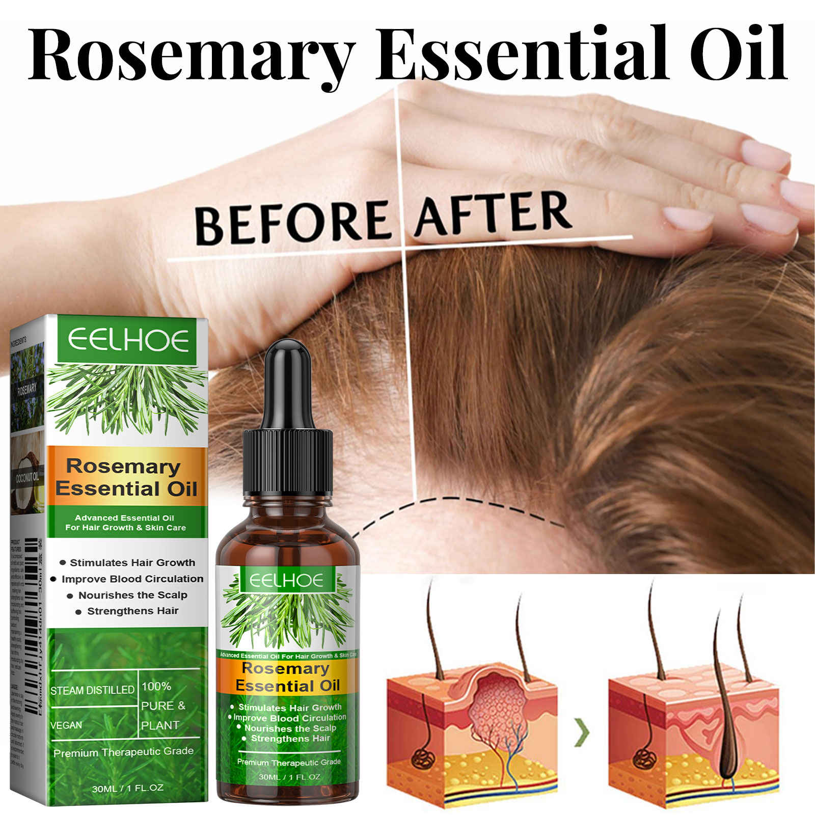 Hair Growth Serum Fast Growing - Hair Care Fragrance Essential Oil review and price