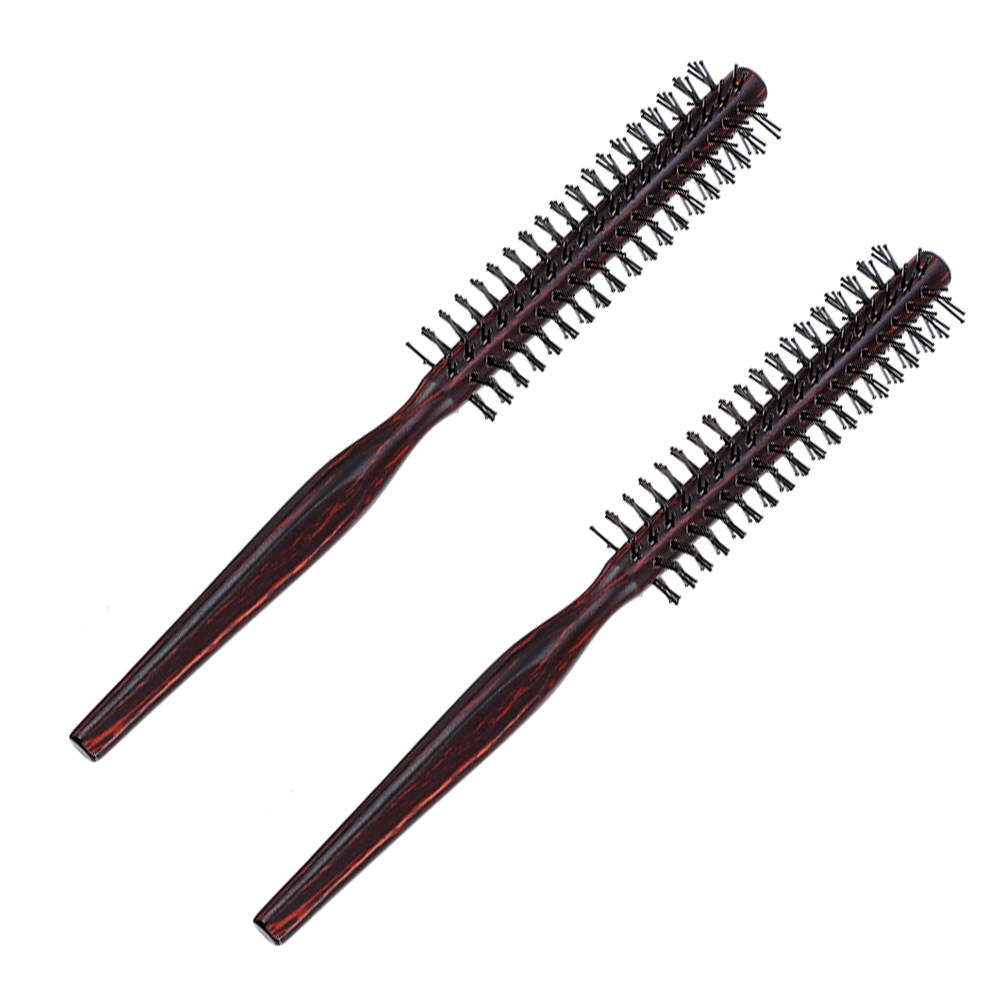 2Pcs Wood Round Hair Brush Cur - Hair Care In Salon review and price