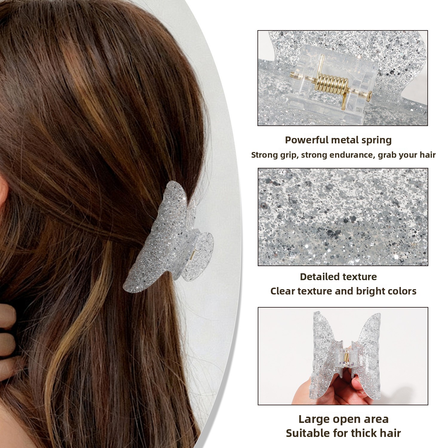 Glitter Hair Claw Clip Gold Po - Hair Care Women review and price