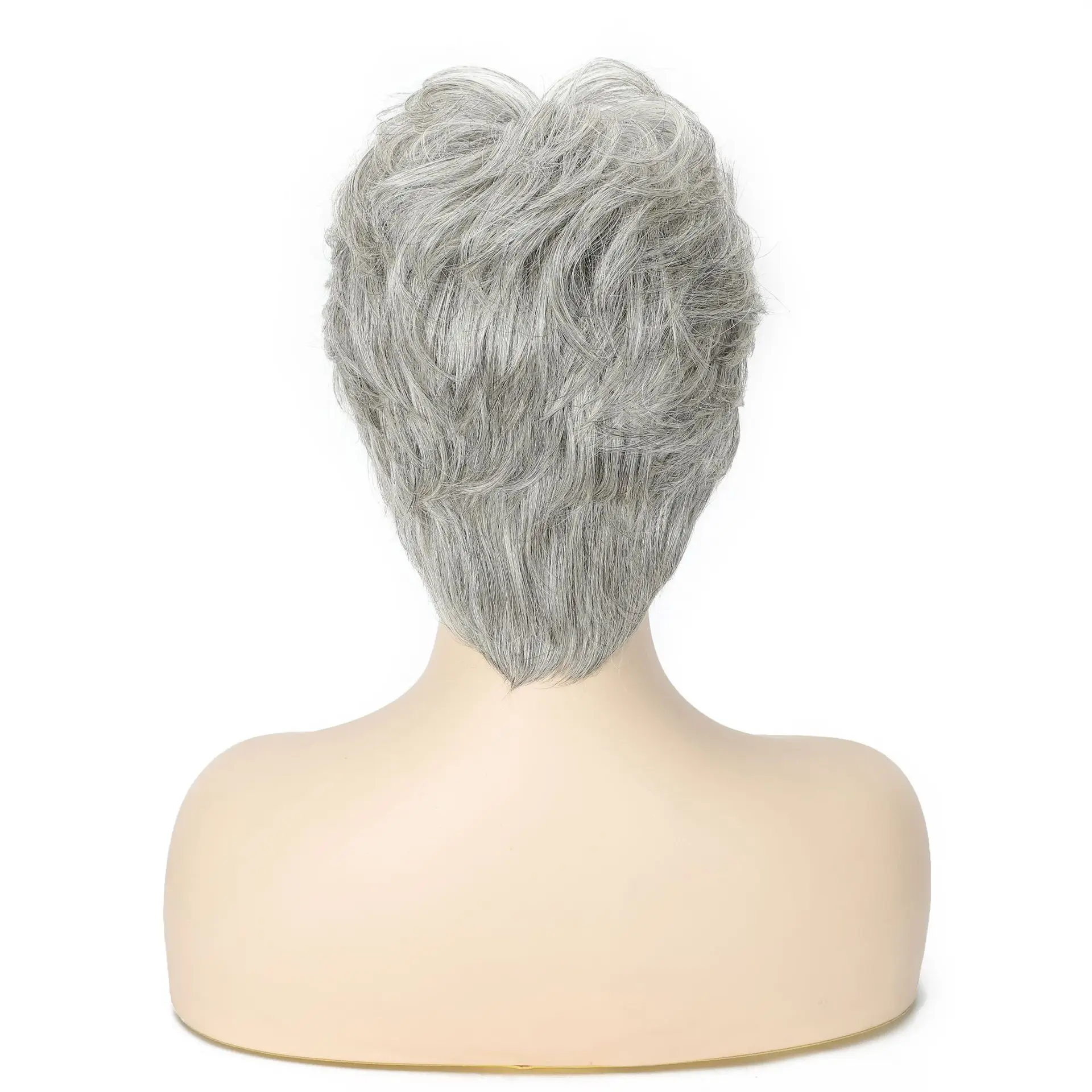 Short Curly Grey Ombre Human H - Hair Care Women review and price