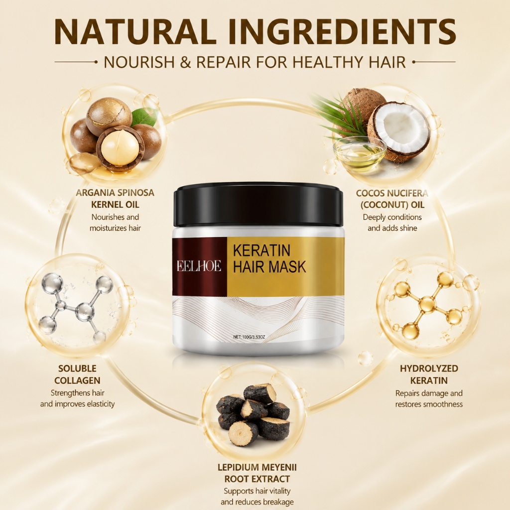 Keratin Hair Mask Argan Coconu - Hair Care Collagen review and price