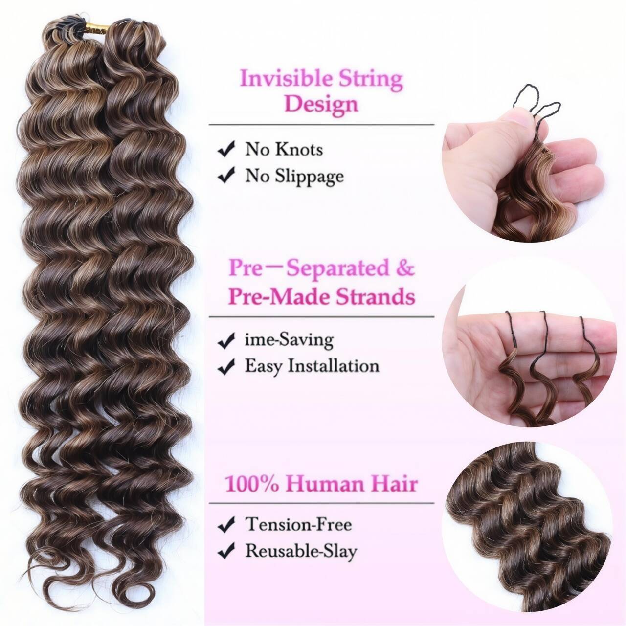 4/27deep wave Invisible Knots  - Hair Care Color review and price